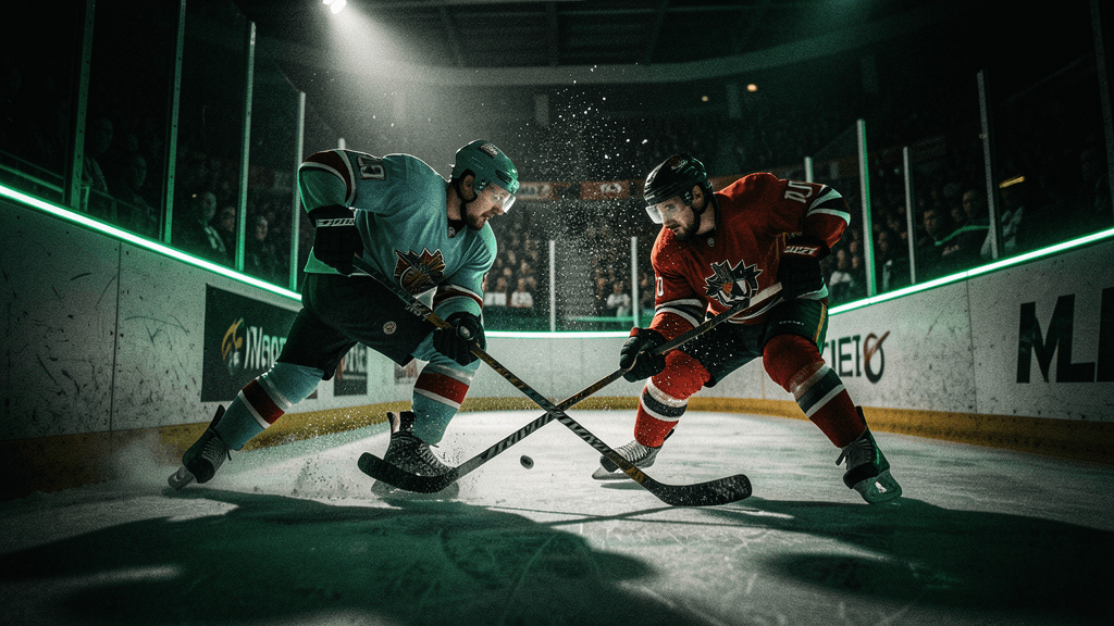 Hockey boards and arena geometry treated like a precise market measurement grid