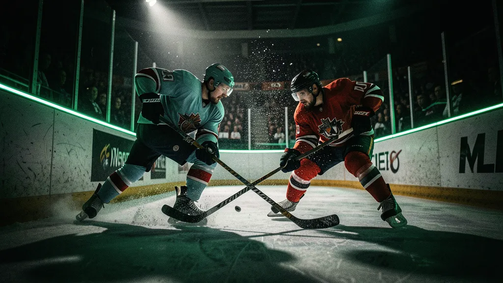 Hockey boards and arena geometry treated like a precise market measurement grid